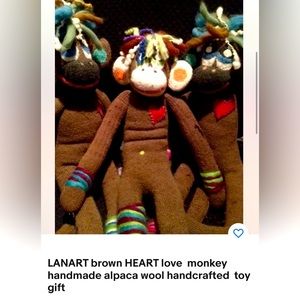 Labatt alpaca brown monkey handmade 15”